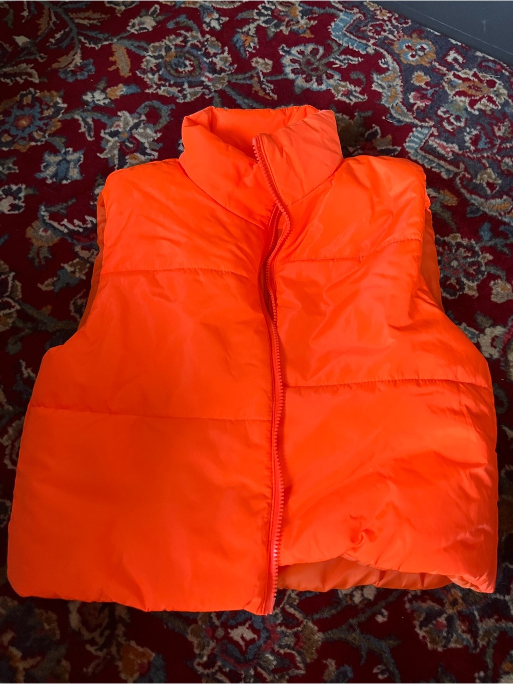 Women’s Bright Orange Puffer Vest - Unbranded